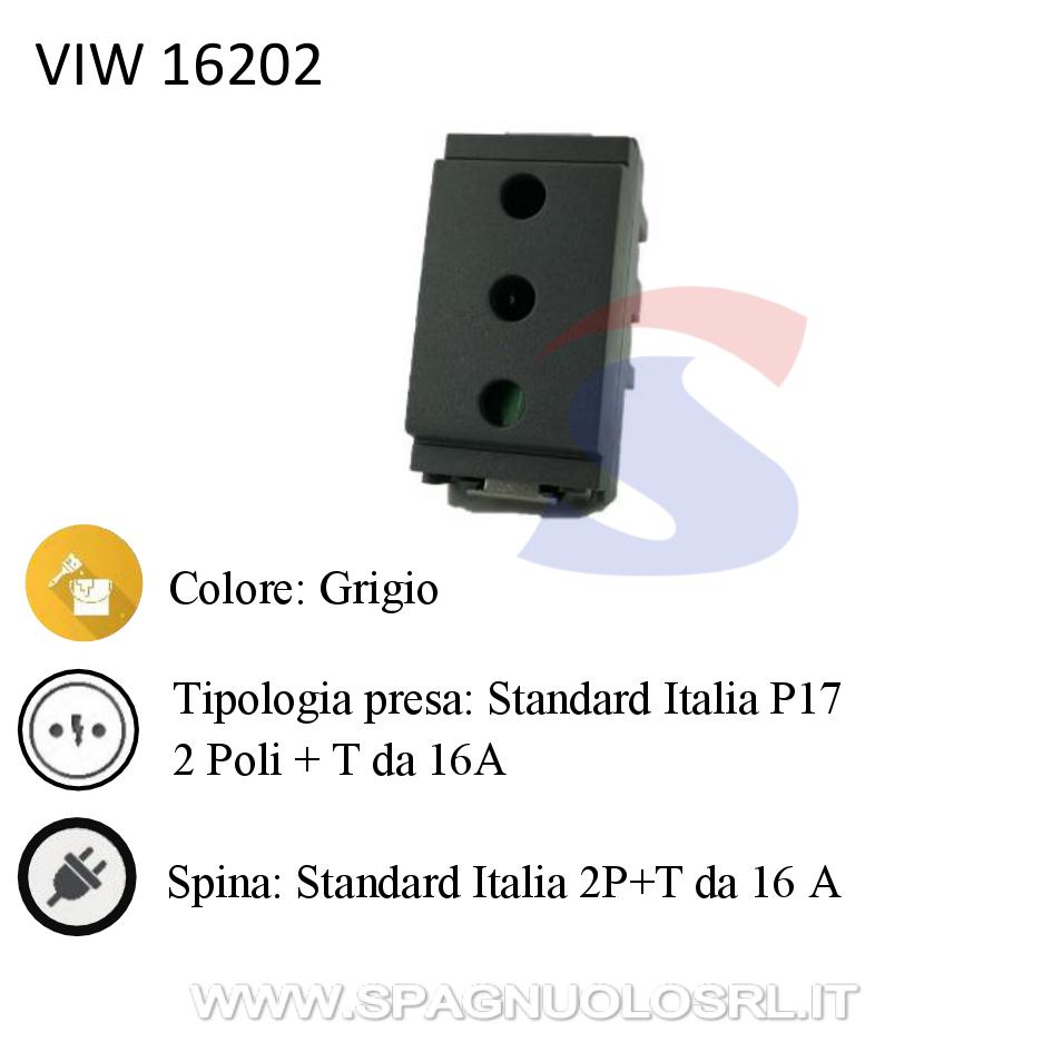 Presa Standard Italia P T Da A Serie Idea Grigio Vimar