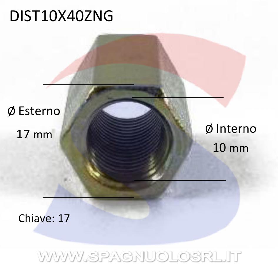 Dado Esagonale Distanziale Zincato Giallo Passo Grosso M Viti