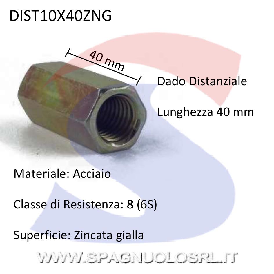 Dado Esagonale Distanziale Zincato Giallo Passo Grosso M10 VITI