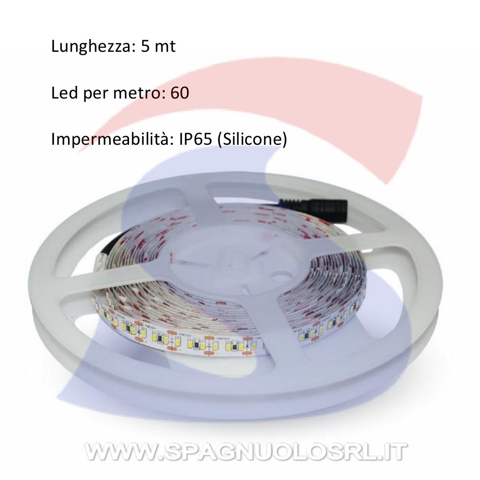 Striscia LED 5 metri Multicolore RGB 60 Led/Metro 10, 8W/M - VTAC 2155 -  Spagnuolo S.R.L.