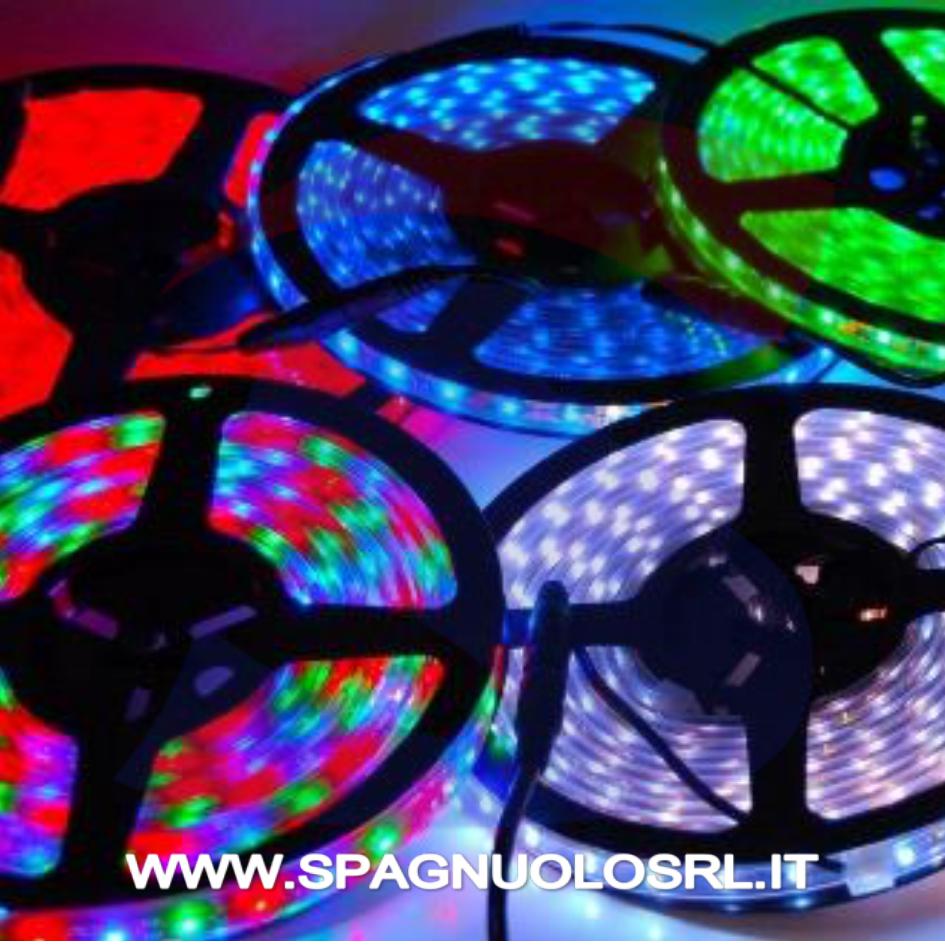 Striscia LED 5 metri Multicolore RGB 60 Led/Metro 10, 8W/M - VTAC 2155 -  Spagnuolo S.R.L.