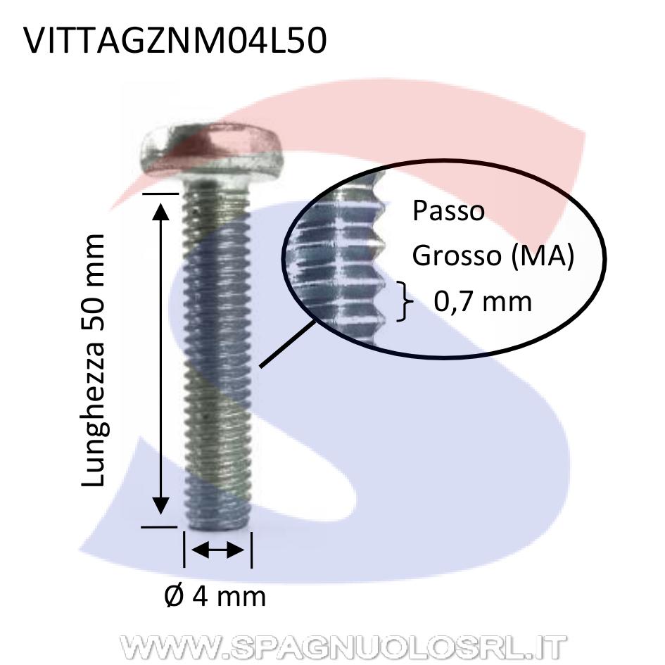 Vite TC Con Calotta Ed Impronta A Taglio Zincata 4X50 Mm - VITI ...