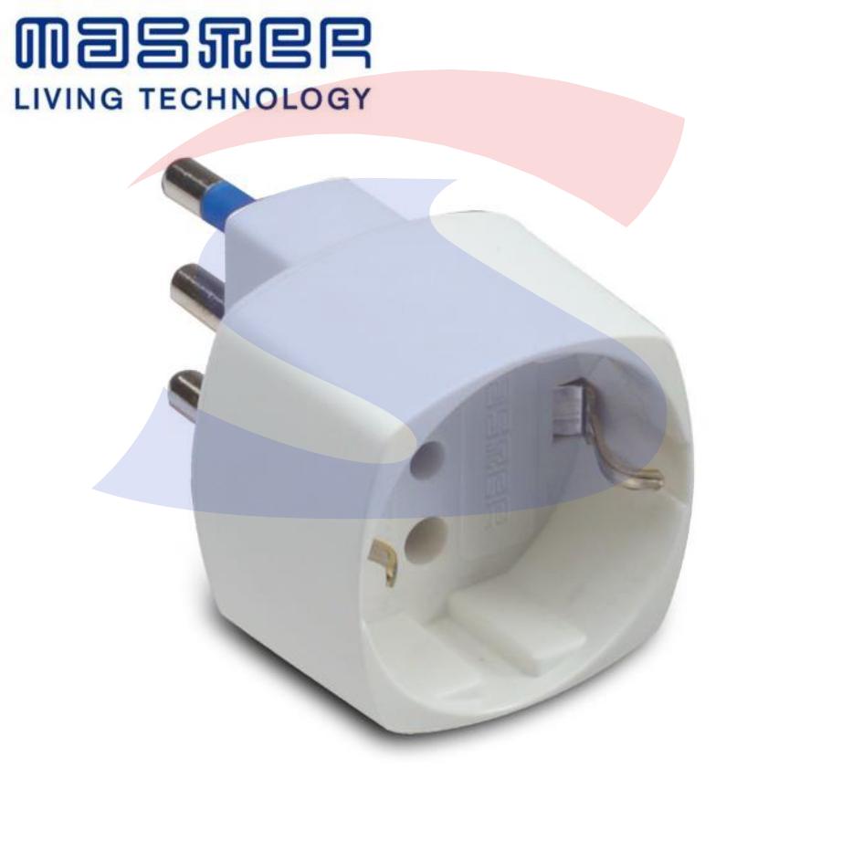 Adattatore singolo 2P+T 10A presa 10/16A bianco Master