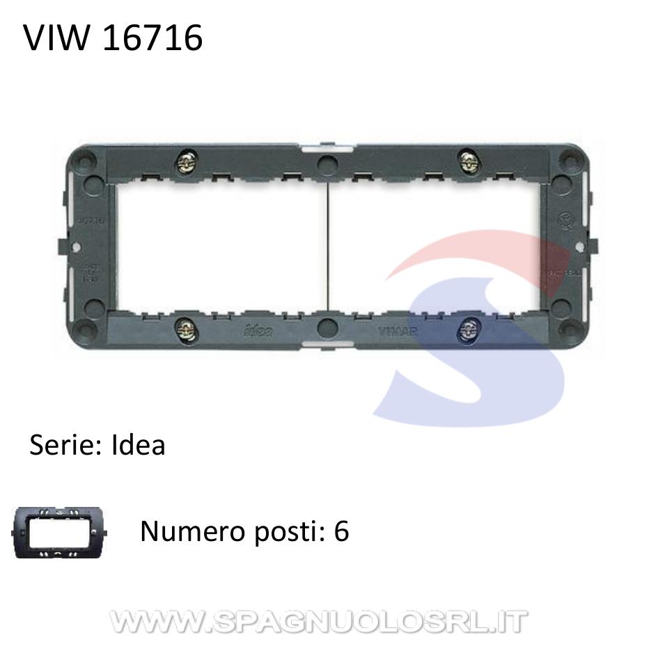 Supporto Vimar Idea 6 moduli per scatole rettangolari 16716