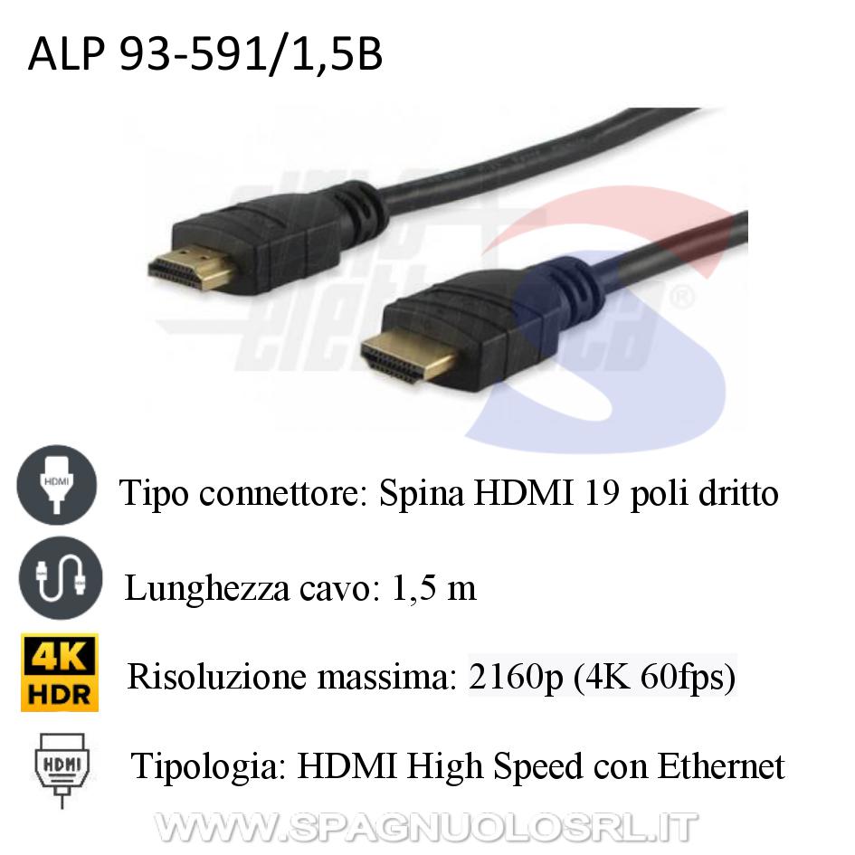 Cavo Hdmi Con Connettore Poli Dritto E Cavo Lungo M Alpha