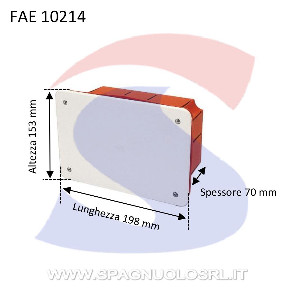 Scatola cassetta di derivazione 198x153x70 mm da incasso con