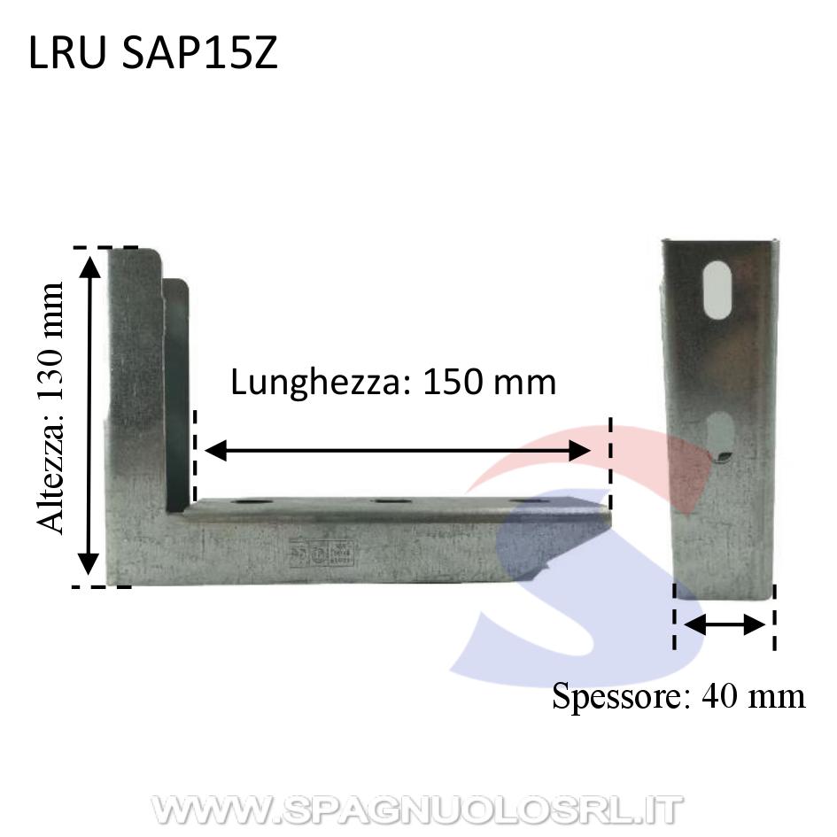 Staffa zincata in acciaio inox 150x130x40 mm - LUCIANO RUSSO SAP15Z -  Spagnuolo S.R.L.