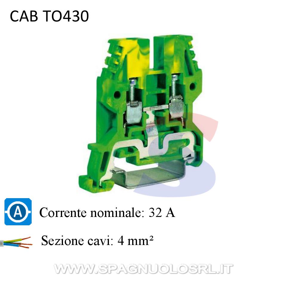 Morsetto modulare di terra 32 A sezione cavi 4 mm² - CABUR TO430 -  Spagnuolo S.R.L.