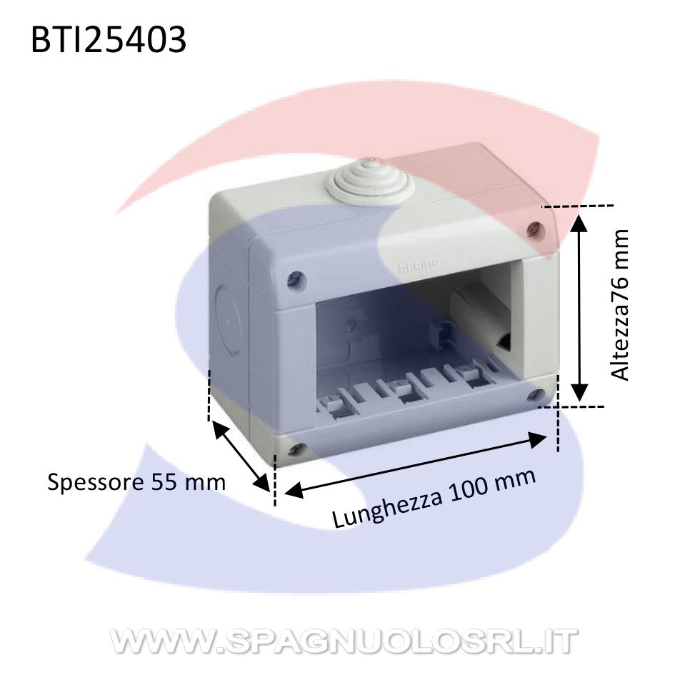 Cassetta portafrutti da esterno 99x82x55 mm 3 posti - GEWISS GW27003 -  Spagnuolo S.R.L.